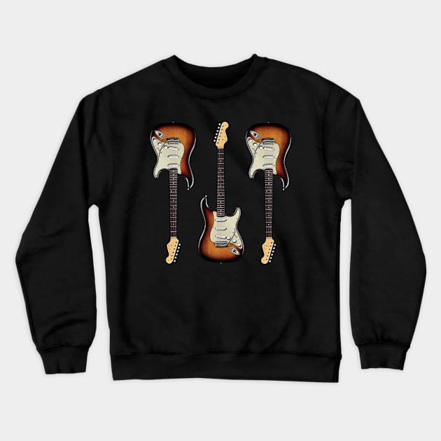 Triple Sunburst Stratocaster Crewneck Sweatshirt by saintchristopher